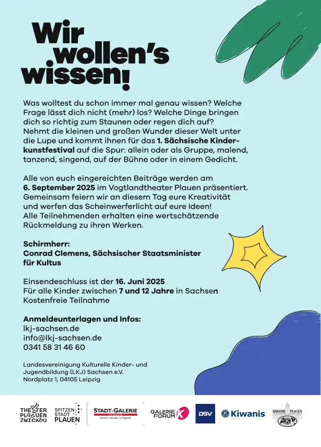 Kulturraum erleben – Blog – Kinderkunstfestival Ein Plakat zum Thema Kinderkunstfestival mit erklärendem Text.